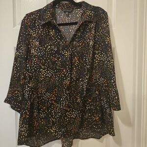 Investments Black Multicolor Blouse